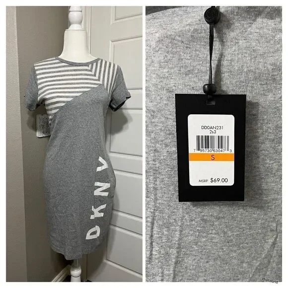 DKNY Gray T Shirt Dress - Picture 2 of 2